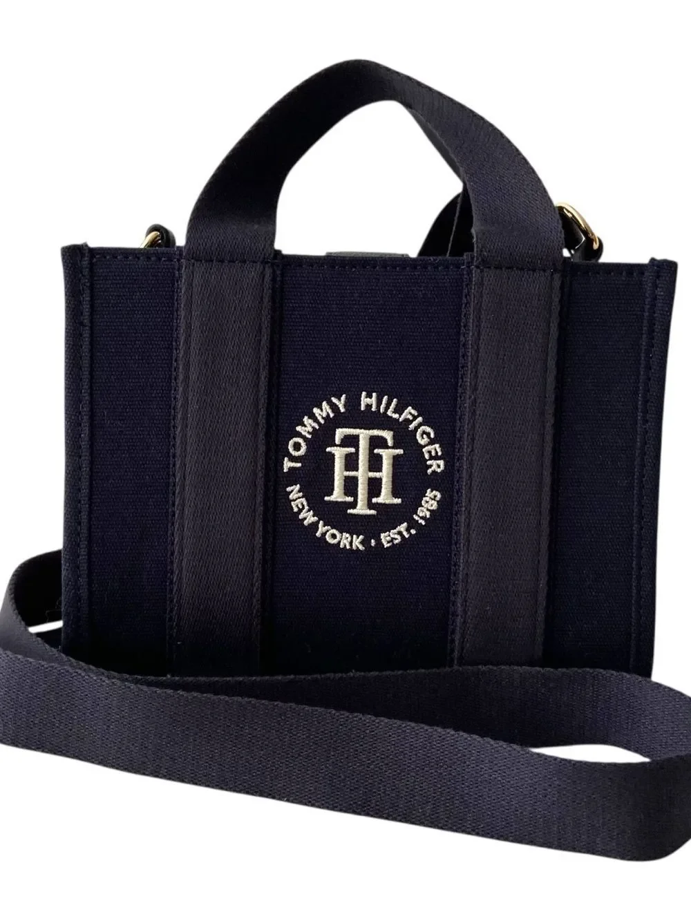 NWT Tommy Hilfiger Navy Blue Crossbody Mini Tote with Logo